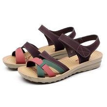 Load image into Gallery viewer, SAGACE Women's Sandals Women Ladies Summer Fashion Leather Sandals Wedges Comfort Big Size Shoes Wedges Round Toe women Shoes