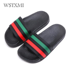 Load image into Gallery viewer, Summer Children Slippers for Boys Girl Home Flip Flop Kids Indoor Striped Beach Sandals Korea Non-slip Parent House Casual Shoes
