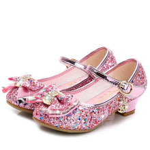 Load image into Gallery viewer, Children Princess Shoes for Girls Sandals High Heel Glitter Shiny Rhinestone Enfants Fille Female Party Dress Shoes