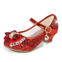 Load image into Gallery viewer, Children Princess Shoes for Girls Sandals High Heel Glitter Shiny Rhinestone Enfants Fille Female Party Dress Shoes