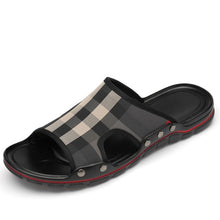 Load image into Gallery viewer, Casual Slippers Summer Flat 2019 Summer Man Shoes Breathable Beach Slippers Split Leather Flip Flops Mens Slippers indoor