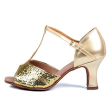 Load image into Gallery viewer, Women Latin Dance Shoes Ballroom Tango Dancing Shoes For Women Ladies Girl Sequin 5/6.5cm heeled Party Thick heel wholesale