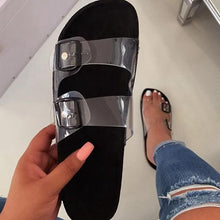 Load image into Gallery viewer, Summer Women Flat Slippers Jelly Slides Transparent Strap Female Open Toe Causal Flip Flops Outdoor Ladies Beach Shoes