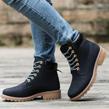 Load image into Gallery viewer, LZJ 2019 PU Leather Women Martin Boots Winter Shoes Ankle Boot Women Snow Shoes Work Couple Models Shoes Plus Size 36-46