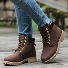 Load image into Gallery viewer, LZJ 2019 PU Leather Women Martin Boots Winter Shoes Ankle Boot Women Snow Shoes Work Couple Models Shoes Plus Size 36-46