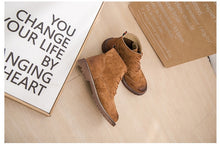 Load image into Gallery viewer, women shoes 2020 spring genuine leather Female Martin boots suede women booties British lace retro trend women naked boots