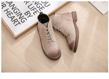 Load image into Gallery viewer, women shoes 2020 spring genuine leather Female Martin boots suede women booties British lace retro trend women naked boots