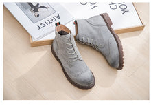 Load image into Gallery viewer, women shoes 2020 spring genuine leather Female Martin boots suede women booties British lace retro trend women naked boots