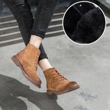 Load image into Gallery viewer, women shoes 2020 spring genuine leather Female Martin boots suede women booties British lace retro trend women naked boots