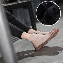 Load image into Gallery viewer, women shoes 2020 spring genuine leather Female Martin boots suede women booties British lace retro trend women naked boots