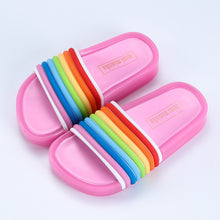 Load image into Gallery viewer, 2019 New Summer Children's LED Slippers for Boys Girls Slippers PVC Non-slip Rainbow Beach Sandals Kids Home Bathroom Flip Flops