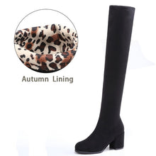 Load image into Gallery viewer, Sexy Slim Fit Elastic Flock Over The Knee Boots Women shoes 2020 Autumn Winter ladies high heel Long Thigh High botas