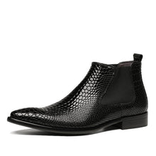 Load image into Gallery viewer, Trend Leather Boots Snake Skin Pattern Bota Masculina Pure Leather Work Men Shoes