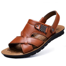 Load image into Gallery viewer, Big Size 48 Men Genuine Leather Sandals Summer Classic Men Shoes Slippers Soft Sandals Men Roman Comfortable Walking Footwear