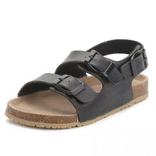 Load image into Gallery viewer, Cork Kids Solid Sandals Gladiatus Comfortable Soft Sole Buckle Strap Sandals for Little Girls Boys Summer Shoes 3T-12T
