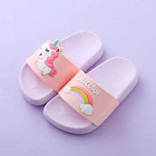 Load image into Gallery viewer, 3-9Y Kids Cartoon Unicorn Indoor Slippers Toddler Boys Girls Summer Home Flip Flops Children Bedroom Shoes Beach Wear Slipper