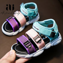Load image into Gallery viewer, Colourful toddler girl sandals summer kids shoes Casual Sport sandals for children soft Beach Sandals baby boys 2020