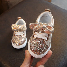 Load image into Gallery viewer, 2019 Children Four Season Shoes 1-3 Years Toddler Baby Girls Bow Sequin Crib Shoe Trend Casual Shoes Glitter Bowknot Dress Shoes