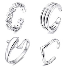 Load image into Gallery viewer, 8pcs Summer Beach Vacation Knuckle Foot Ring Set Open Toe Rings for Women Girls Finger Ring Adjustable Jewellery Wholesale Gifts