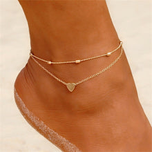 Load image into Gallery viewer, FNIO Two Layers Chain Heart Style Gold/Silver Color Anklets For Women