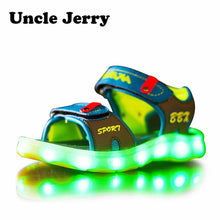 Load image into Gallery viewer, UncleJerry Led Sandals for Boys and Girls USB Charging Shoes Children Glowing Shoes Kids Summer Shoes
