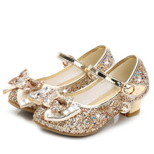 Load image into Gallery viewer, Children Princess Shoes for Girls Sandals High Heel Glitter Shiny Rhinestone Enfants Fille Female Party Dress Shoes

