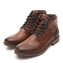 Load image into Gallery viewer, ZYYZYM Men Boots Leather Spring Autumn Vintage Style Ankle Boots Men Lace Up Footwear Fashion Casual Shoes Men Botas Hombre
