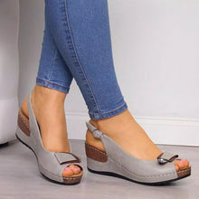 Load image into Gallery viewer, Rome Casual Sandals Women Wedges Sandals Pumps Ankle Buckle Open Toe Fish Mouth Med Summer Women Shoes Fashion 2019 Wedges Shoes
