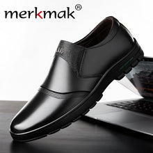 Load image into Gallery viewer, Merkmak Men's Shoes Comfortable Men Casual Shoes Genuine Leather Breathable Loafers Slip-on Footwear Walking Driving Shoes
