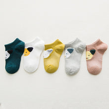 Load image into Gallery viewer, YWHUANSEN 5 Pairs/lot Spring Summer Thin Girls Sock Kids Cotton Mesh Boat Socks Lovely Animal Breathable Toddler Boys Ankle Sock
