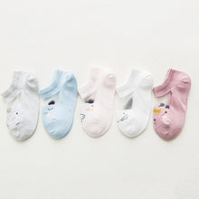 Load image into Gallery viewer, YWHUANSEN 5 Pairs/lot Spring Summer Thin Girls Sock Kids Cotton Mesh Boat Socks Lovely Animal Breathable Toddler Boys Ankle Sock
