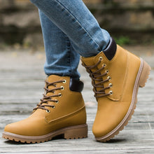 Load image into Gallery viewer, LZJ 2019 PU Leather Women Martin Boots Winter Shoes Ankle Boot Women Snow Shoes Work Couple Models Shoes Plus Size 36-46
