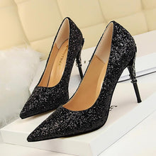 Load image into Gallery viewer, gold silverhigh heels wedding party shoes women pumps
