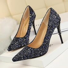 Load image into Gallery viewer, gold silverhigh heels wedding party shoes women pumps
