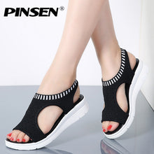 Load image into Gallery viewer, PINSEN Women Sandals 2020 New Female Shoes Woman Summer Wedge Comfortable Sandals Ladies Slip-on Flat Sandals Women Sandalias
