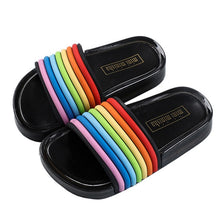 Load image into Gallery viewer, 2019 New Summer Children's LED Slippers for Boys Girls Slippers PVC Non-slip Rainbow Beach Sandals Kids Home Bathroom Flip Flops
