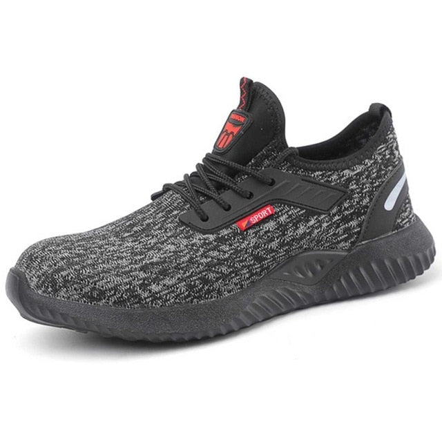 JACKSHIBO All Season Safety Work Shoes Boots For Men Anti-Smashing Steel Toe Cap Shoes Indestructible Safety Boots Work Sneakers