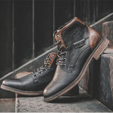 Load image into Gallery viewer, ZYYZYM Men Boots Leather Spring Autumn Vintage Style Ankle Boots Men Lace Up Footwear Fashion Casual Shoes Men Botas Hombre
