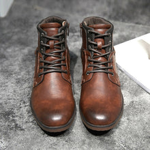 Load image into Gallery viewer, ZYYZYM Men Boots Leather Spring Autumn Vintage Style Ankle Boots Men Lace Up Footwear Fashion Casual Shoes Men Botas Hombre

