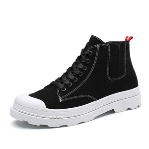 Autumn Korean-style Trend Versatile High-top Board Shoe Men Casual Leather Shoe Winter England Workwear Martin Ankle Boots