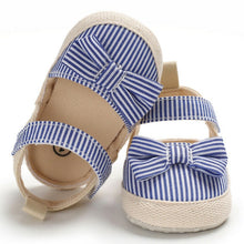 Load image into Gallery viewer, 2019 Children Summer Shoes Newborn Infant Baby Girl Boy Soft Crib Shoes Infants Anti-slip Sneaker Striped Bow Prewalker 0-18M
