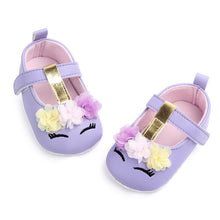 Load image into Gallery viewer, 2019 Brand New Toddler Baby Girls Flower Unicorn Shoes PU Leather Shoes Soft Sole Crib Shoes Spring Autumn First walkers 0-18M
