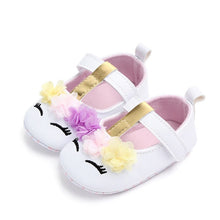 Load image into Gallery viewer, 2019 Brand New Toddler Baby Girls Flower Unicorn Shoes PU Leather Shoes Soft Sole Crib Shoes Spring Autumn First walkers 0-18M
