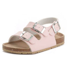 Load image into Gallery viewer, Cork Kids Solid Sandals Gladiatus Comfortable Soft Sole Buckle Strap Sandals for Little Girls Boys Summer Shoes 3T-12T
