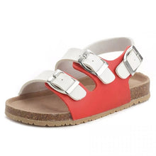 Load image into Gallery viewer, Cork Kids Solid Sandals Gladiatus Comfortable Soft Sole Buckle Strap Sandals for Little Girls Boys Summer Shoes 3T-12T
