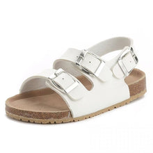 Load image into Gallery viewer, Cork Kids Solid Sandals Gladiatus Comfortable Soft Sole Buckle Strap Sandals for Little Girls Boys Summer Shoes 3T-12T
