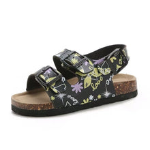 Load image into Gallery viewer, Cork Kids Solid Sandals Gladiatus Comfortable Soft Sole Buckle Strap Sandals for Little Girls Boys Summer Shoes 3T-12T
