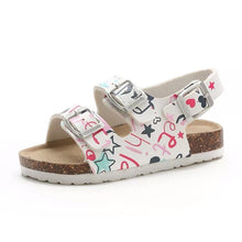 Load image into Gallery viewer, Cork Kids Solid Sandals Gladiatus Comfortable Soft Sole Buckle Strap Sandals for Little Girls Boys Summer Shoes 3T-12T
