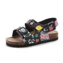 Load image into Gallery viewer, Cork Kids Solid Sandals Gladiatus Comfortable Soft Sole Buckle Strap Sandals for Little Girls Boys Summer Shoes 3T-12T
