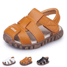 Load image into Gallery viewer, New Boys Sandals Soft Leather Closed-Toe Toddler Baby Summer Shoes Boys and Girls Children Beach Shoes Sport Kids Sandals CSH130
